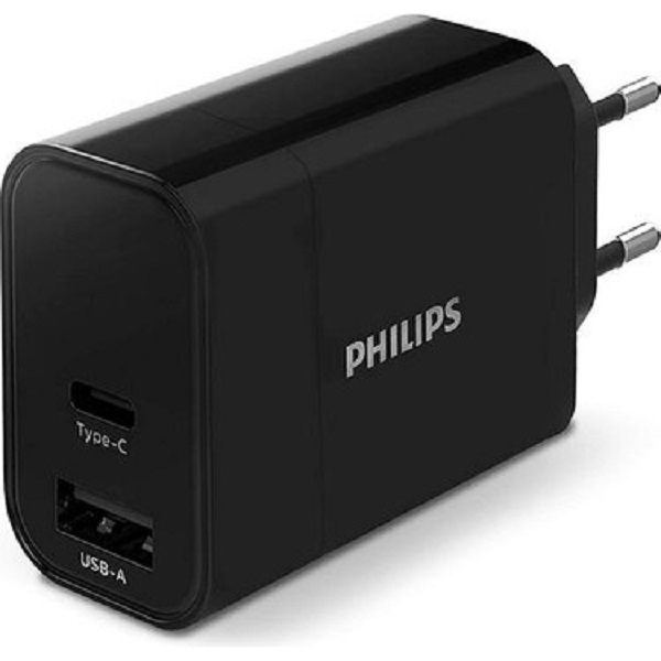 USB-A & USB-C 30W PD Şarj Adaptörü Siyah