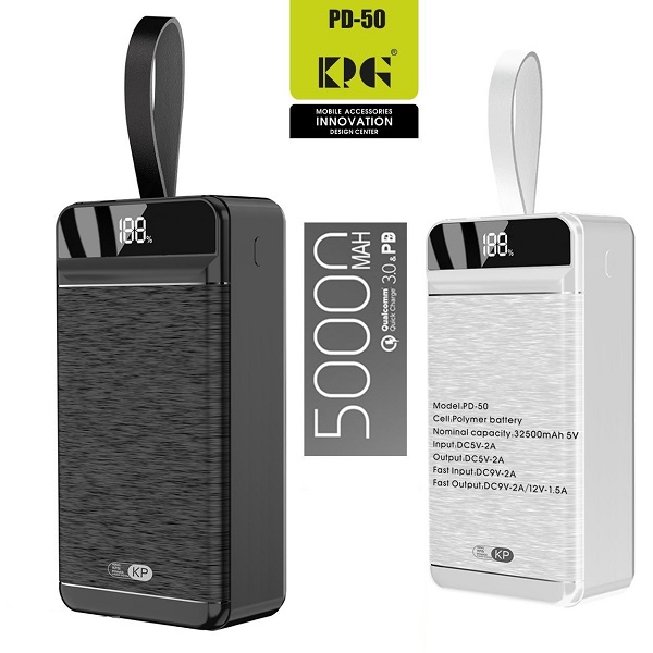 KPG Power PD-50 Powerbank PD 3.0 22.5W 50.000 mAh SİYAH